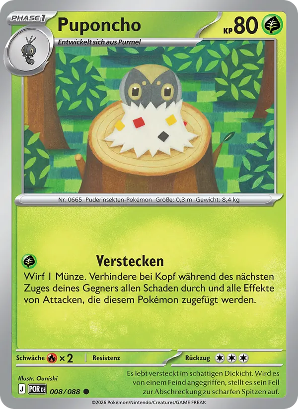 Karte Puponcho aus Optimale Ordnung, Nummer 008/88
