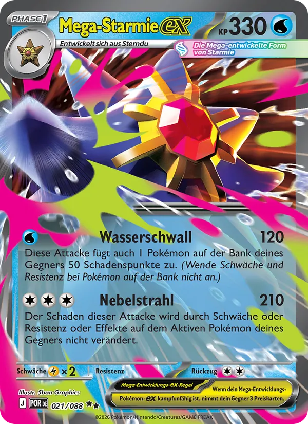 Karte Mega-Starmie-ex aus Optimale Ordnung, Nummer 021/88
