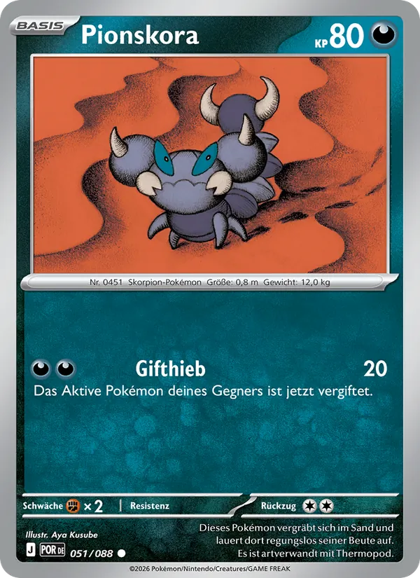 Karte Pionskora aus Optimale Ordnung, Nummer 051/88