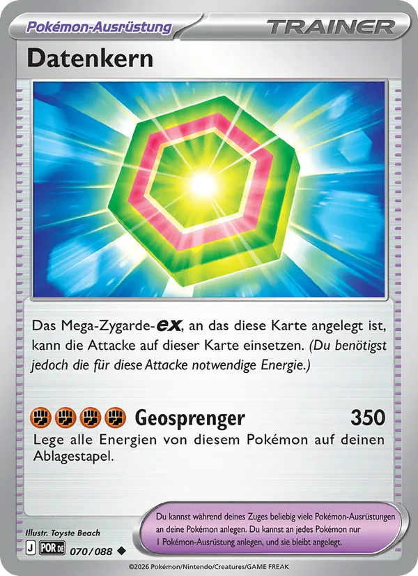 Karte Datenkern aus Optimale Ordnung, Nummer 070/88