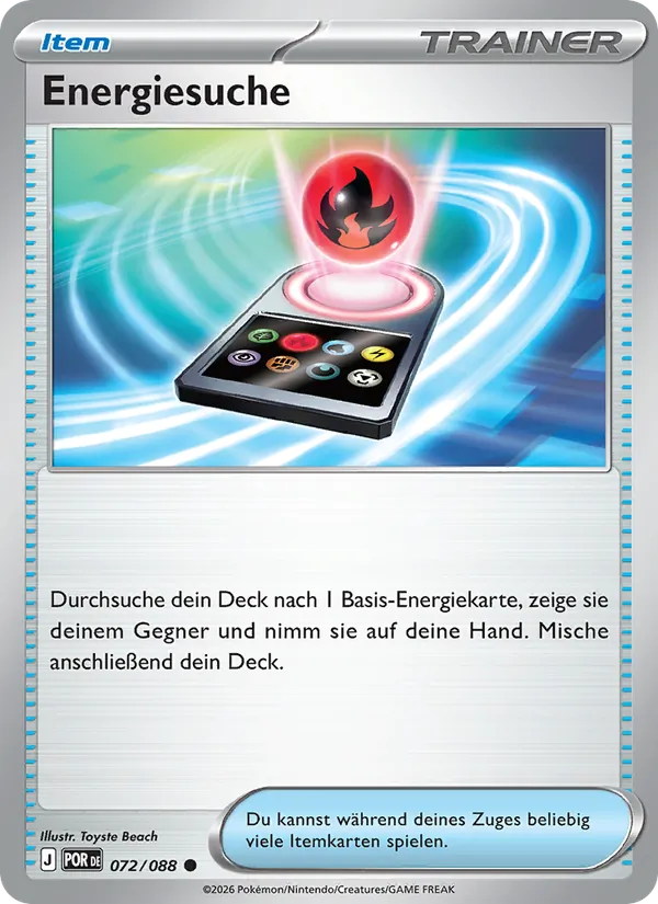 Karte Energiesuche aus Optimale Ordnung, Nummer 072/88