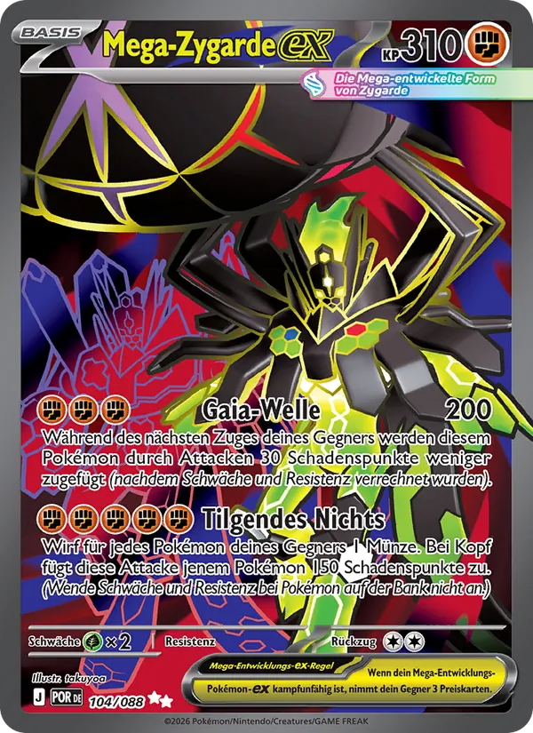Karte Mega-Zygarde-ex aus Optimale Ordnung, Nummer 104/88