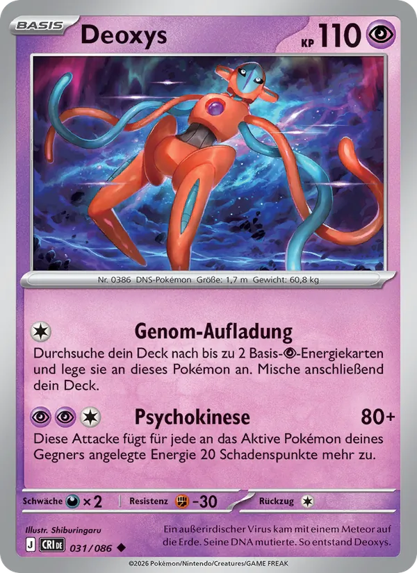Karte Deoxys aus Wachsendes Chaos, Nummer 031/86