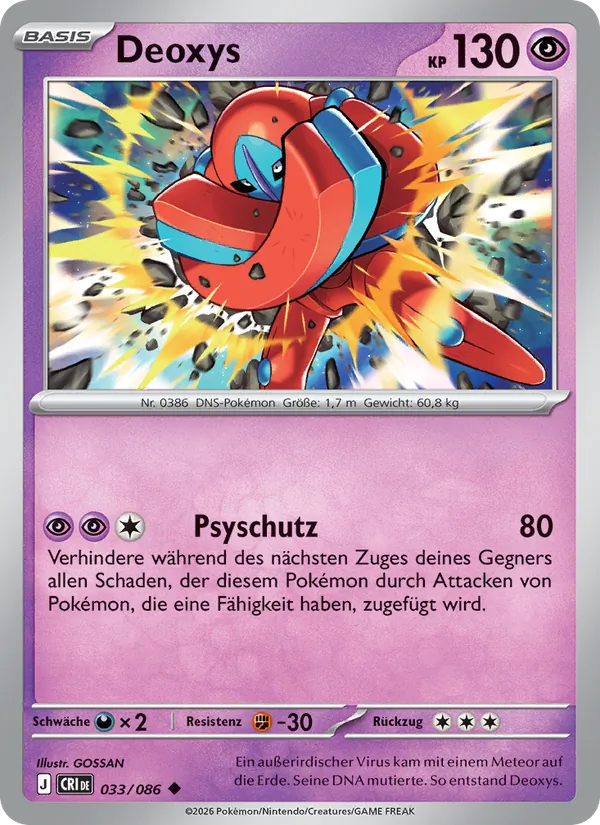 Karte Deoxys aus Wachsendes Chaos, Nummer 033/86
