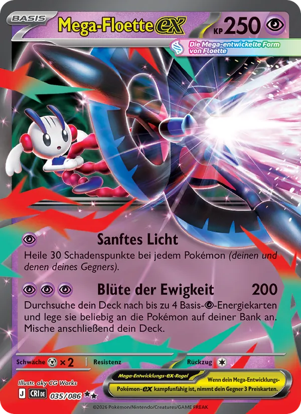 Karte Mega-Floette-ex aus Wachsendes Chaos, Nummer 035/86
