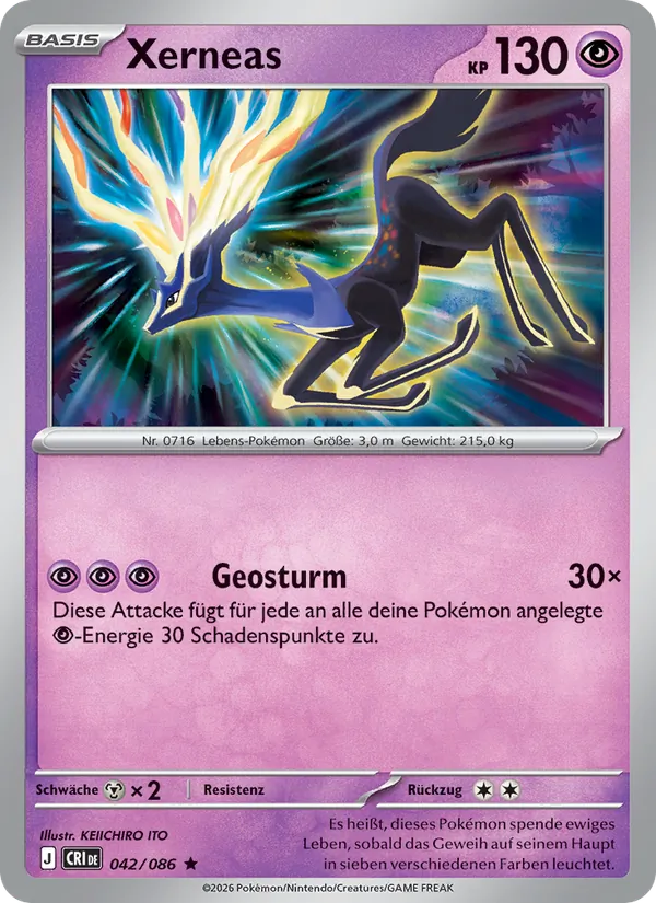 Karte Xerneas aus Wachsendes Chaos, Nummer 042/86