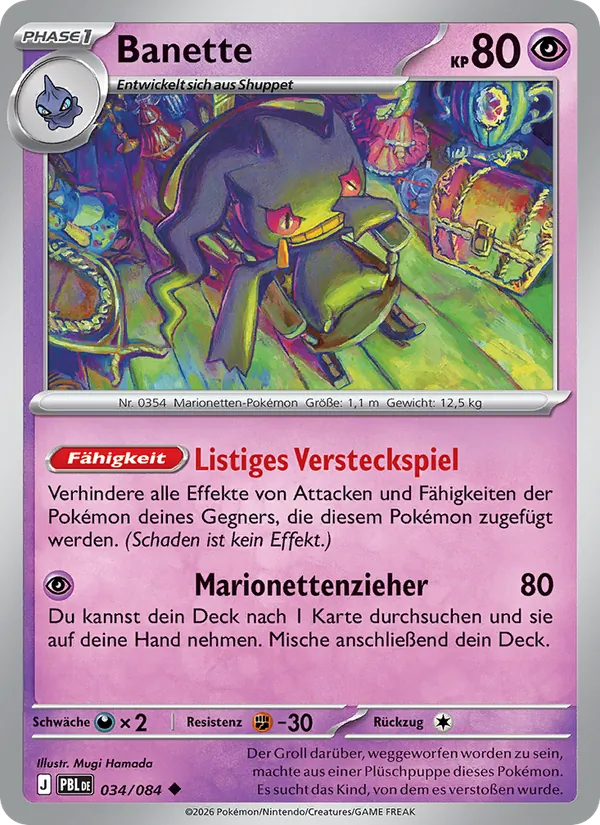 Karte Banette aus Dunkelnacht, Nummer 034/84
