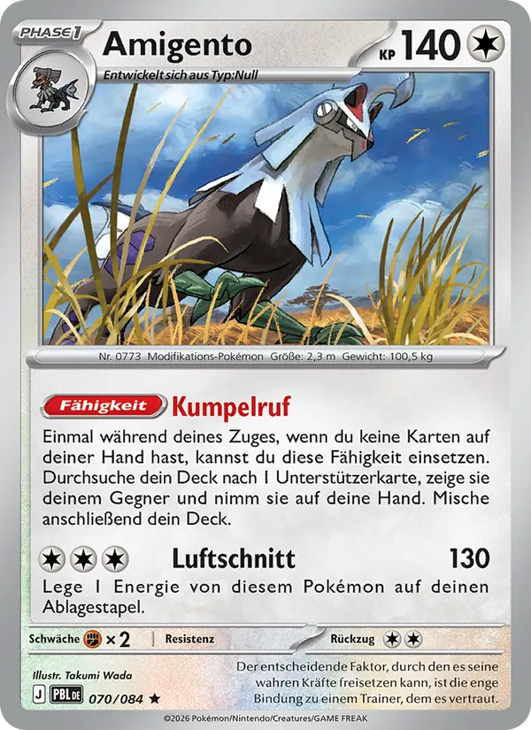 Karte Amigento aus Dunkelnacht, Nummer 070/84