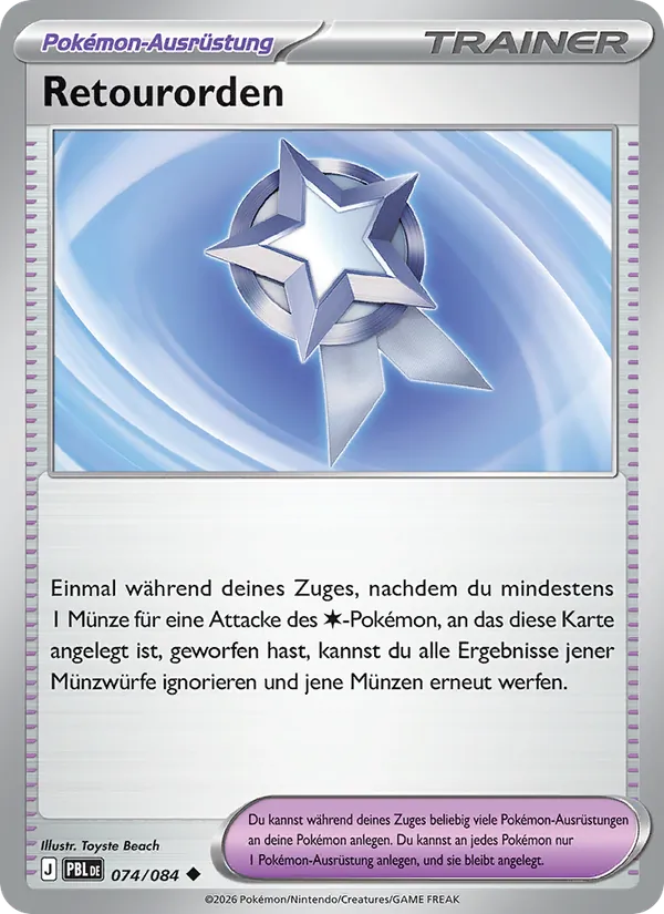 Karte Retourorden aus Dunkelnacht, Nummer 074/84