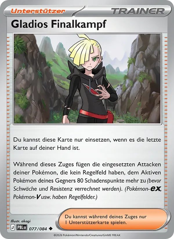 Karte Gladios Finalkampf aus Dunkelnacht, Nummer 077/84