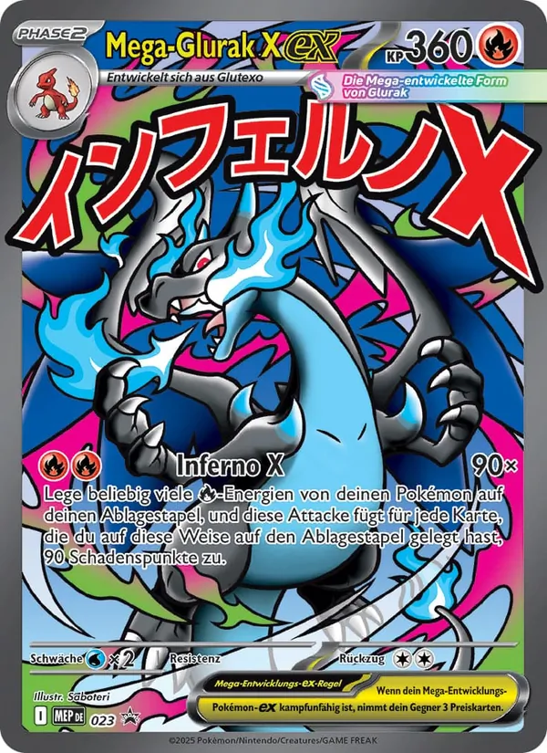 Karte Mega-Glurak X-ex aus MEP Black Star Promos, Nummer 023