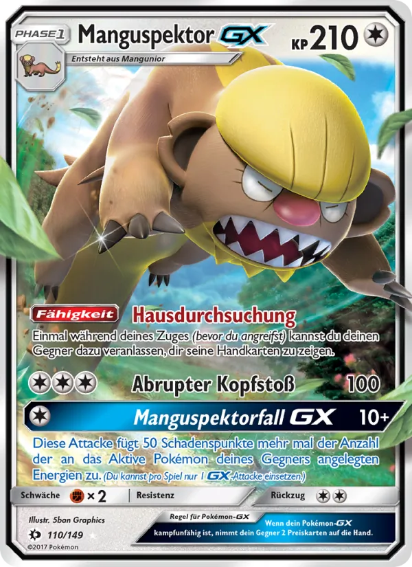 Karte Manguspektor GX aus Sonne & Mond, Nummer 110/149