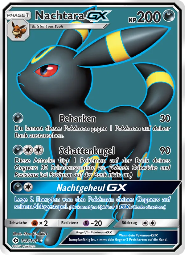 Karte Nachtara GX aus Sonne & Mond, Nummer 142/149