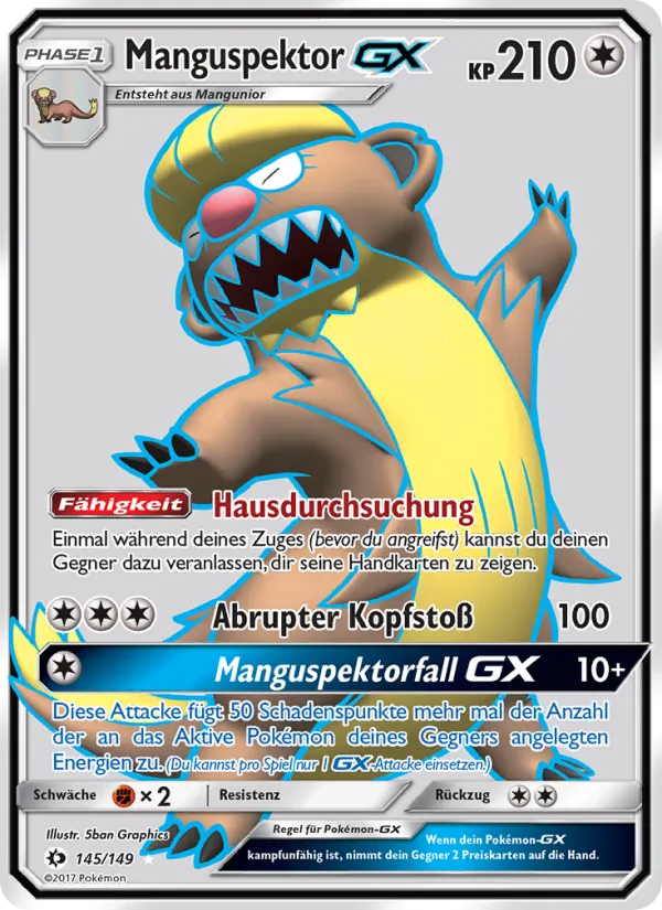 Karte Manguspektor GX aus Sonne & Mond, Nummer 145/149