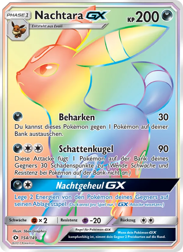 Karte Nachtara GX aus Sonne & Mond, Nummer 154/149