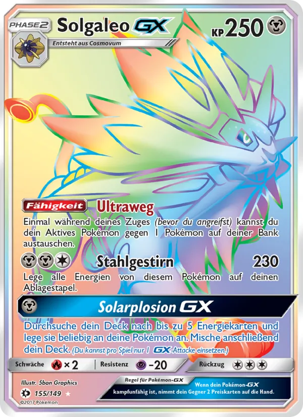 Karte Solgaleo GX aus Sonne & Mond, Nummer 155/149