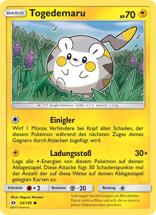 Karte Togedemaru aus Sonne & Mond, Nummer 53/149