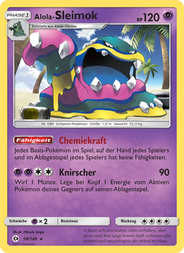 Karte Alola-Sleimok aus Sonne & Mond, Nummer 58/149