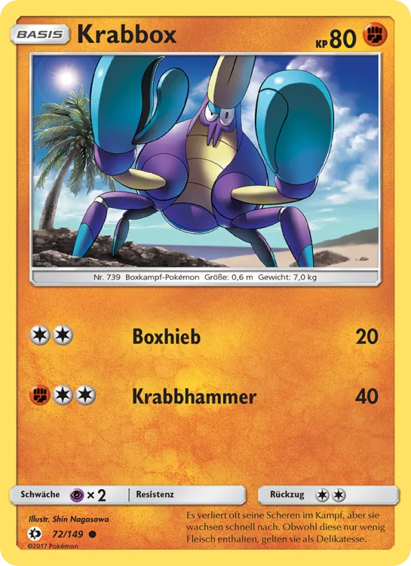 Karte Krabbox aus Sonne & Mond, Nummer 72/149
