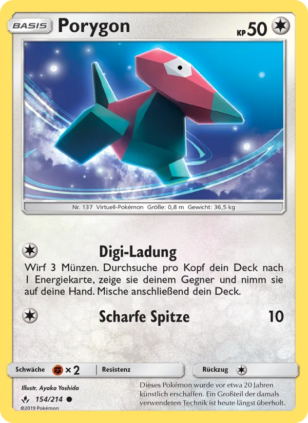 Karte Porygon aus Kräfte im Einklang, Nummer 154/214