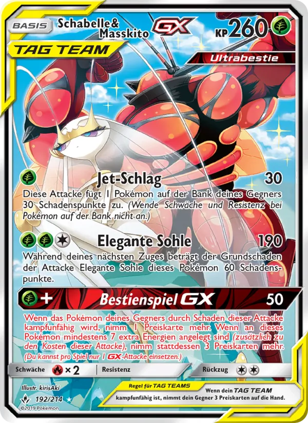 Karte Schabelle & Masskito GX aus Kräfte im Einklang, Nummer 192/214