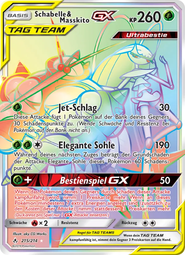 Karte Schabelle & Masskito GX aus Kräfte im Einklang, Nummer 215/214
