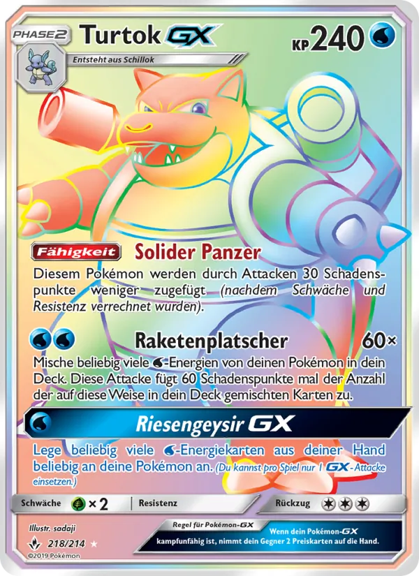 Karte Turtok GX aus Kräfte im Einklang, Nummer 218/214