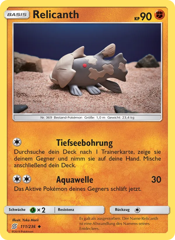 Karte Relicanth aus Bund der Gleichgesinnten, Nummer 111/236