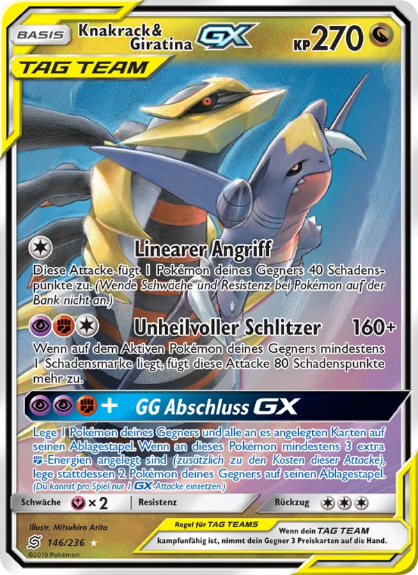 Karte Knakrack & Giratina GX aus Bund der Gleichgesinnten, Nummer 146/236