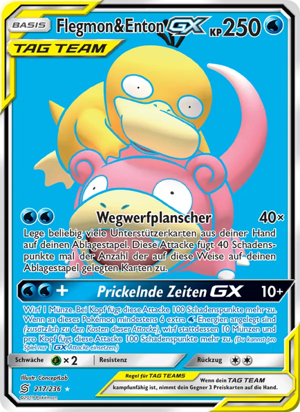 Karte Flegmon & Enton GX aus Bund der Gleichgesinnten, Nummer 217/236