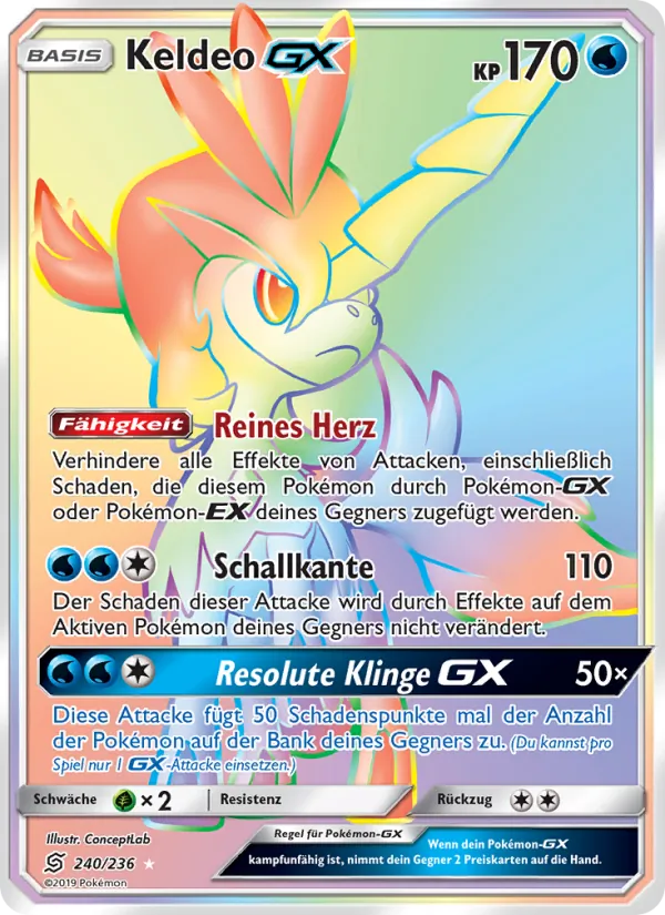 Karte Keldeo GX aus Bund der Gleichgesinnten, Nummer 240/236