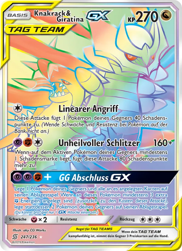 Karte Knakrack & Giratina GX aus Bund der Gleichgesinnten, Nummer 247/236
