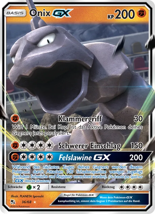 Karte Onix-GX aus Verborgenes Schicksal, Nummer 36/68