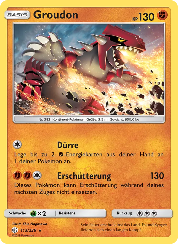 Karte Groudon aus Welten im Wandel, Nummer 113/236