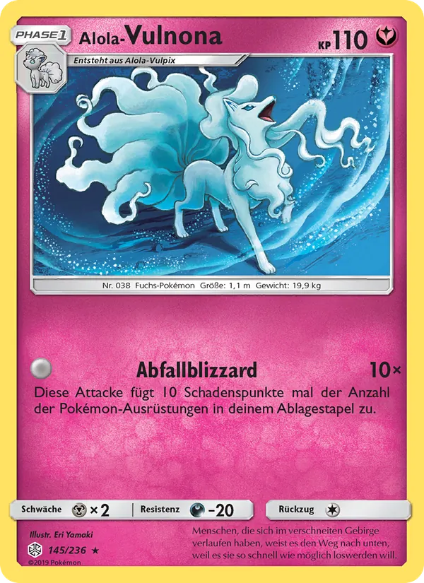 Karte Alola Vulnona aus Welten im Wandel, Nummer 145/236