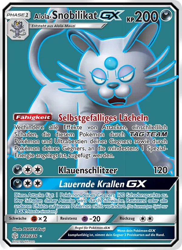 Karte Alola-Snobilikat GX aus Welten im Wandel, Nummer 219/236