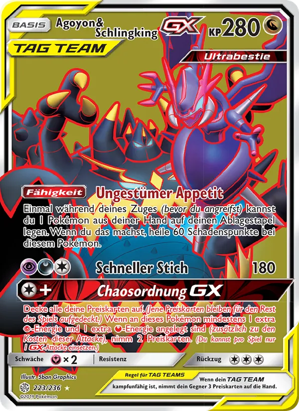 Karte Agoyon & Schlingking GX aus Welten im Wandel, Nummer 223/236