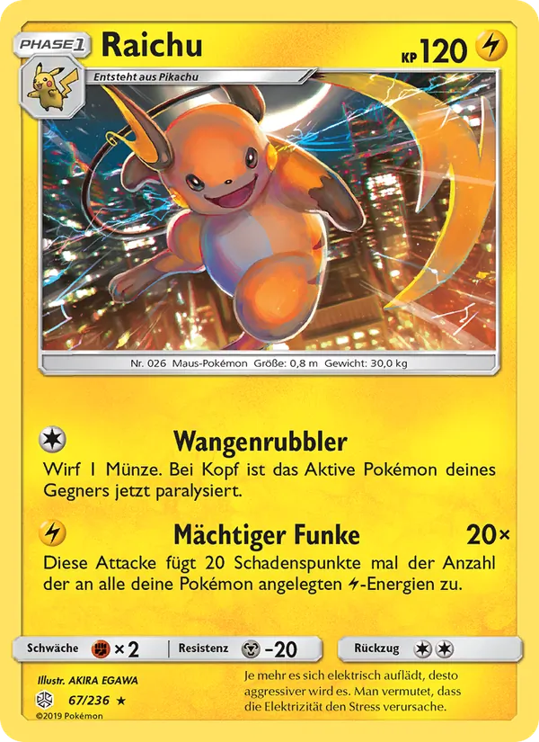 Karte Raichu aus Welten im Wandel, Nummer 67/236