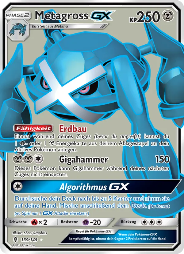 Karte Metagross GX aus Stunde der Wächter, Nummer 139/145