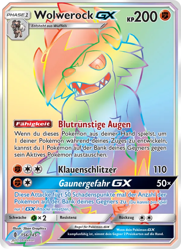 Karte Wolwerock GX aus Stunde der Wächter, Nummer 156/145