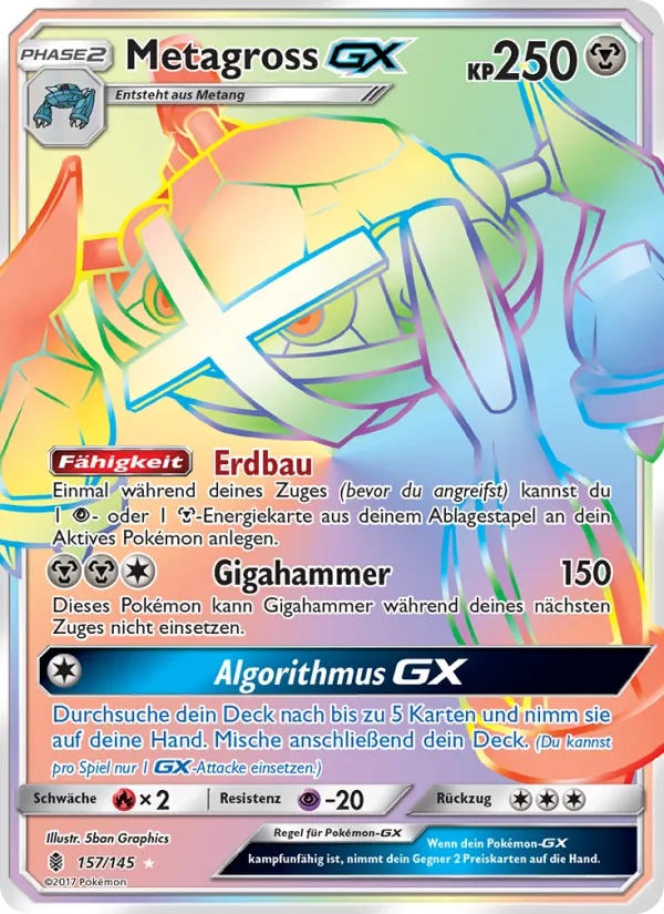 Karte Metagross GX aus Stunde der Wächter, Nummer 157/145