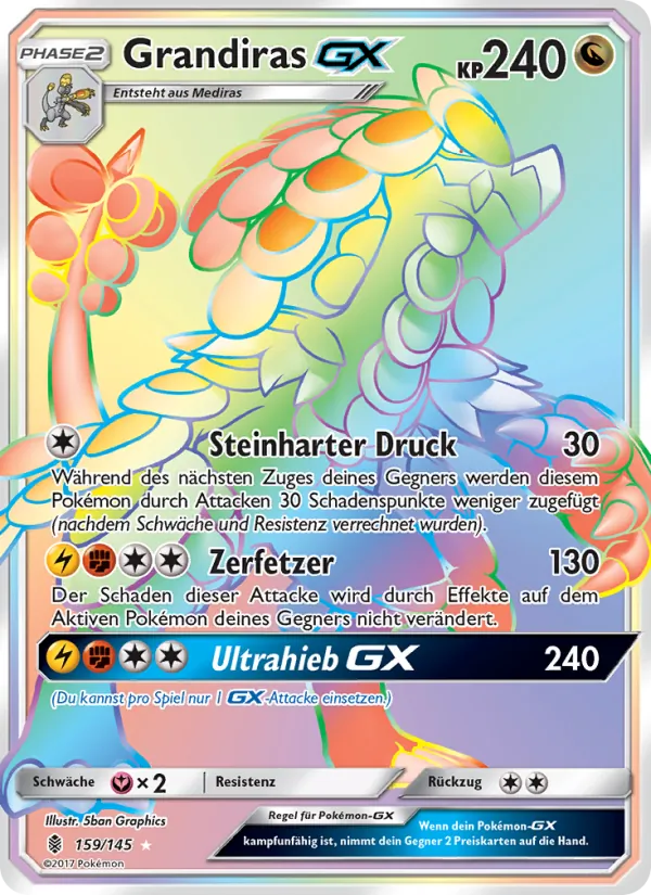 Karte Grandiras GX aus Stunde der Wächter, Nummer 159/145