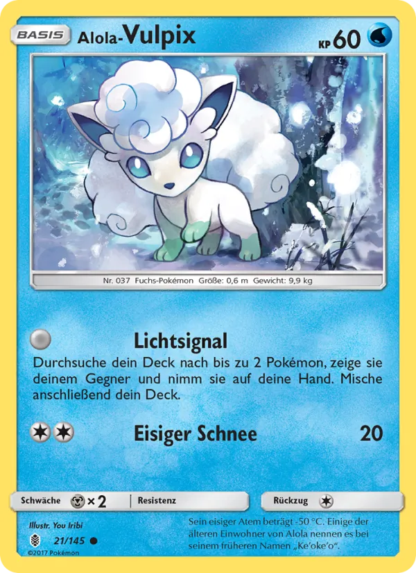 Karte Alola Vulpix aus Stunde der Wächter, Nummer 21/145
