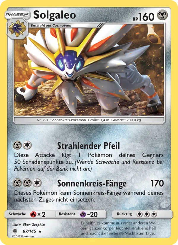 Karte Solgaleo aus Stunde der Wächter, Nummer 87/145