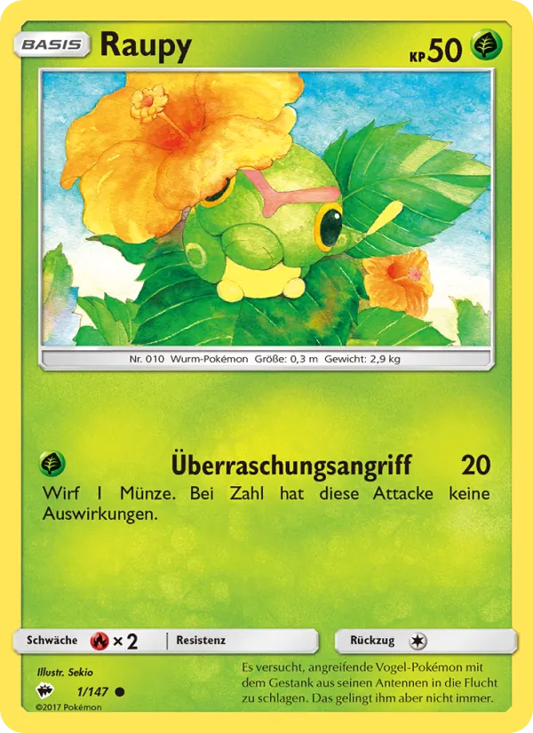 Karte Raupy aus Nacht in Flammen, Nummer 1/147