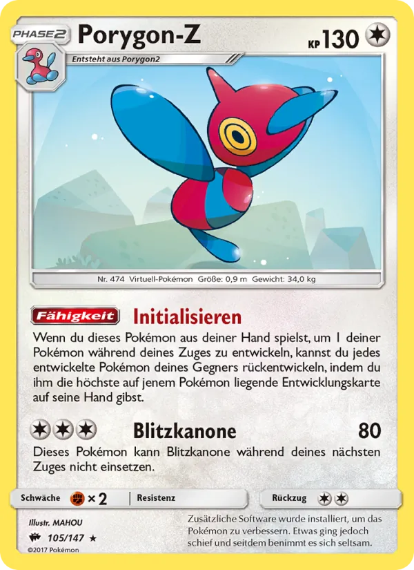 Karte Porygon-Z aus Nacht in Flammen, Nummer 105/147