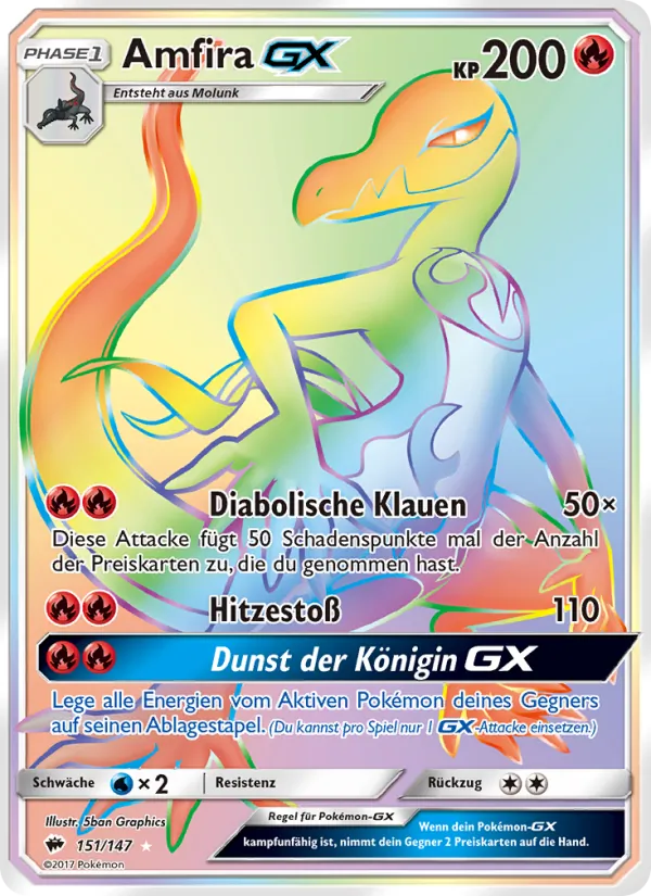 Karte Amfira GX aus Nacht in Flammen, Nummer 151/147