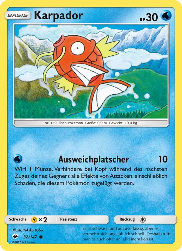 Karte Karpador aus Nacht in Flammen, Nummer 32/147