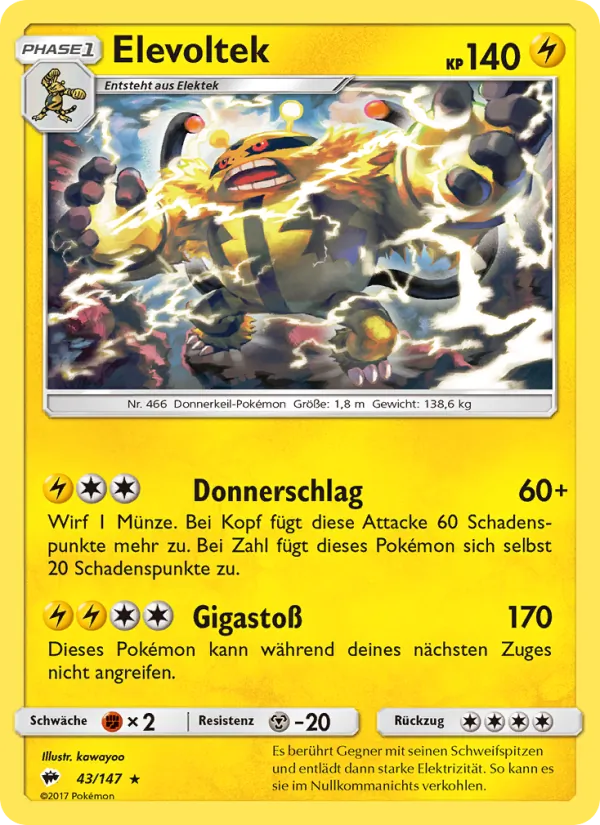 Karte Elevoltek aus Nacht in Flammen, Nummer 43/147