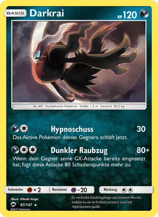 Karte Darkrai aus Nacht in Flammen, Nummer 87/147